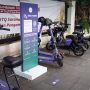 Suasana halte atau tempat parkir sepeda listrik Beam yang berada di trotoar pedestrian depan Gedung DPRD Kota Bogor, Senin (19/12). (Foto: Yudha Prananda / Jabar Ekspres)