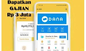 Gajian Rp3 JUta tiap bulan dari Saldo DANA gratis menggunakan apliaksi penghasil uang ini.
