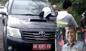 Gempar, Penemuan Mayat Camat Telawang Tergeletak di Rumput Pinggir Jalan Timbulkan Teka-teki Mobil Dinas Camat Telawang berada tidak jauh dari lokasi penemuan mayat. (antara)