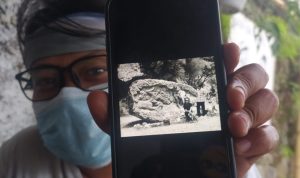 MASIH TERSIMPAN: Foto dokumentasi patung karya Tubagus Chutbani di Lembang pada masa lalu. (Akmal Firmansyah/ Jabar Ekspres)