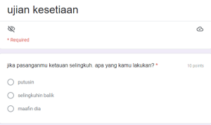 Tes Ujian Kesetiaan/ Tangkap Layar Google Form