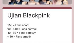 Tangkapan Layar Ujian BLACKPINK Via Google Form