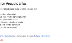 Link Tes Ujian Analisis Wibu Via Google Form Docs Terbaru 2023, Sewibu Apa Dirimu?