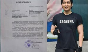 Surat yang menyatakan Wabup Indramayu Lucky Hakim mundur dari jabatannya.