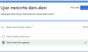 Link tes ujian mencintai diam-diam terbaru, via google form