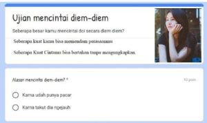 Link tes ujian mencintai diam-diam visa Google Form