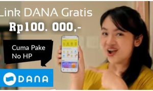 Link DANA gratis hari ini, dapatkan Rp100.000 gratis diapliaksi ini.