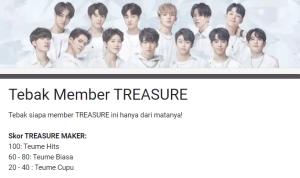 LINK Ujian Fans TREASURE Google Form, Cek Skornya! Link Ujian Treasure Google Form/ Tangkap Layar Google Form