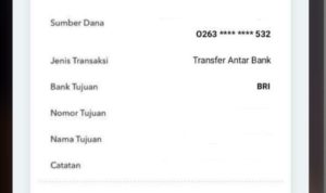 Bukti transfer Rp 15.000.000 dari hasil pinjol 2023.