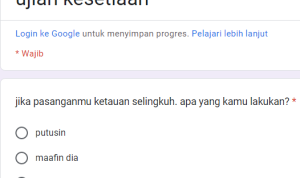 Tangkapan Layar Link Google Form Ujian Kesetiaan