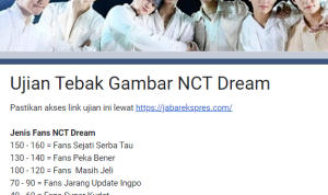 Coba Sekarang Link "Ujian Tebak Gambar NCT Dream" 2023 Ini, Buktikan Kejelianmu! Tangkapan Layar Ujian Tebak Gambar NCT Dream Via Google Form