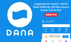 saldo dana 100 ribu gratis