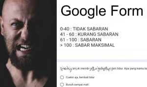 Tangkapan Layar Link Ujian Kesabaran Via Google Form
