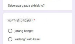 Tangkapan Layar Ujian Gada Akhlak Via Link Google Form