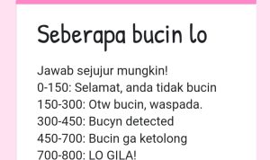 Tangakapan Layar Ujian Bucin via Link Google Form