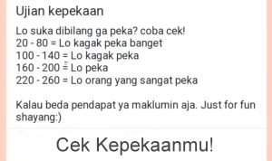 Tangkapan Layar Ujian Kepekaan via Link Google Form