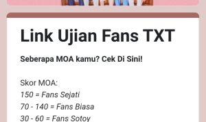 Link Ujian Fans TXT/ Foto: Tangkapan Layar Google Form