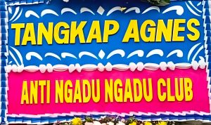 Karangan Bunga "Tangkap Agnes" di Halaman Polres Jakarta Selatan/Foto: Tangkapan Layar Twitter (@Mundiwangi4)