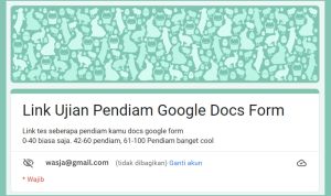 LINK Tes Ujian Pendiam via Google Form Docs, Seberapa Cool Kamu?
