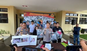 Polresta Bandung Gelar Perkara Kasus Pembacokan Mantan Ketua Komisi Yudisial Jaja Ahmad Jayus. Foto Agi Jabarekspres