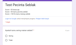 Penggemar Seblak? Ikuti Link Tes Ujian 'Seblak' via Google Form