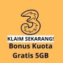 Klaim Sekarang! Bonus Kuota Gratis 5GB dari 3 (Tri)