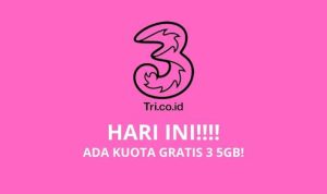 Kuota Gratis 5GB Dari 3 (Tri) Hanya Bisa Diambil Hari Ini!
