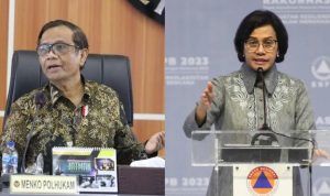 Menkopolhukam Mahfud MD bakal temui Menkeu Sri Mulyani untuk membahas temuan transaksi mencurigakan senilai Rp300 triliun di Kemenkeu. kolase foto Instagram/@mohmahfudmd dan @smindrawati.