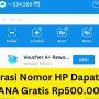 Registrasi Nomor HP Dapat Saldo DANA Gratis Rp500.000