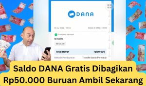 BARU LAGI! SALDO DANA GRATIS DIBAGIKAN Rp50.000 Sekali Daftar Saja