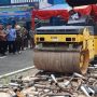 Polres Cimahi Musnahkan Ribuan Knalpot Brong