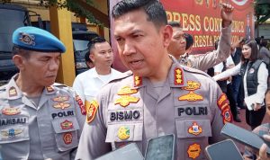 Kapolresta Bogor Kota, Kombes Pol Bismo Teguh Prakoso saat memberikan keterangan di Mapolresta Bogor Kota, Selasa (28/3). (Yudha Prananda / Jabar Ekspres)