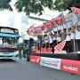 Jajaran manajemen AHM, Kementerian Perhubungan RI, dan Kepolisian Resort Metro Jakarta Utara melepas bus Mudik Bareng Honda 2023 di PT Astra Honda Motor, Sunter, Jakarta, pada Rabu 19 April 2023.