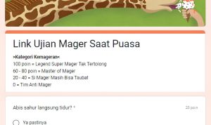 Tangkapan Layar Link Ujian Mager Saat Puasa