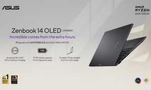Kekuatan ASUS Zenbook 14 OLED (UM3402), Laptop Portabel, Modern, dengan Daya Tahan Baterai Seharian! / Asus