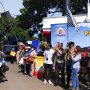 Jajaran Polresta Bogor Kota dan Kadin Kota Bogor saat melepas keberangkatan tiga bus dalam program Mudik Gratis 2023 Polresta Bogor Kota di Terminal Baranangsiang, Sabtu, 15 April 2023. (Yudha Prananda / Jabar Ekspres)