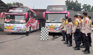 Program Mudik Gratis Polres Cimahi Berangkatkan 118 Pemudik KBB-Cimahi