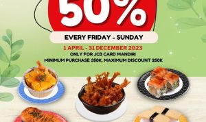 Promo Tom Sushi Palembang, Kalim Pengguna JCB Card Mandiri! Promo Tom Sushi Palembang, Kalim Pengguna JCB Card Mandiri!