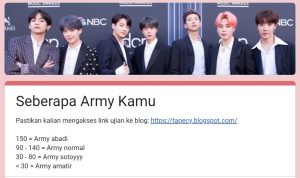 Ikut Ujian ARMY BTS April 2023