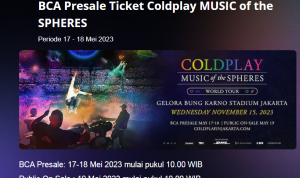 BCA Presale Coldplay Terbatas 4 Tiket per Transaksi!