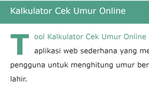 kalkulator tanggal lahir