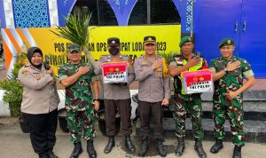 Wujud sinergitas antara Polri dan TNI, Batalyon Yonif 330 Para RaiderTri Darma Bersama Dandim 0624 kunjungi Pos Pengamanan Jalur Mudik 2023