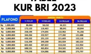 KUR BRI Terbaru 2023, Mudah Pinjam Tanpa Jaminan! tabel KUR BRI Terbaru 2023