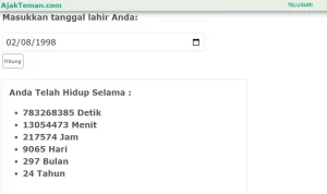 kalkulator tanggal lahir