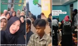 Tangkapan layar video viral tentang rombonngan KKN yang diusir warga. (instagram @kupas.info)