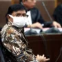 Mantan Menkominfo Johny G Plate saat berada dipersidangan . (dok.jpnn)