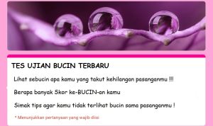 Link tes Ujian BUCIN terbaru, lihat seberapa bucinnya kamu.