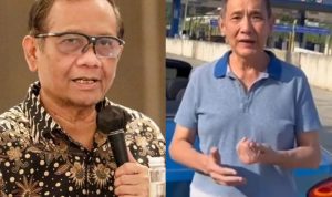 Menko Polhukam Mahfud MD minta pengusaha Jusuf Hamka hubungi Kemenkeu soal utang pemerintah sebesar Rp800 miliar. Kolase Instagram/@mohmahfudmd dan @jusufhamka.