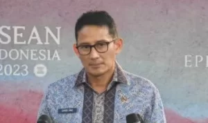 Menparekraf Sandiaga Uno akan segera diresmikan sebagai kader Partai Persatuan Pembangunan (PPP) Rabu, 14 Juni 2023 malam ini. ANTARA/Gilang Galiartha.
