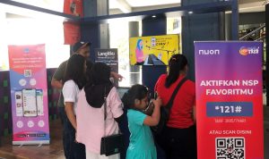 Masyarakat mengunjungi booth Nuon Digital Indonesia di gelaran IP Topia Talkshow 2023, beberapa waktu lalu. Pada kesempatan tersebut, Nuon menampilkan layanan produk digital music sebagai core business-nya, di antaranya Langit Musik, NSP1212 dan platform Langitku.